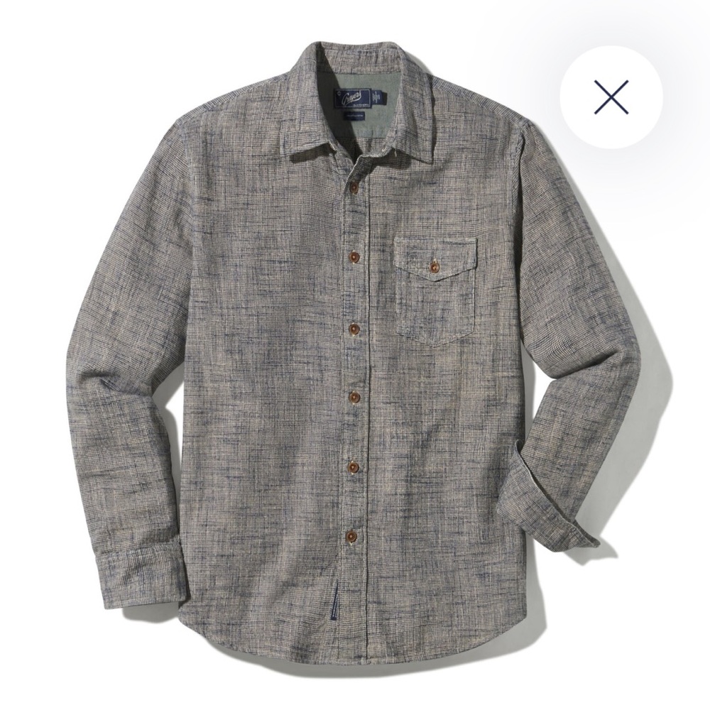 Grayers Linear Slub Twill Shirt Mens Small Button Up Casual Long Sleeve Textured